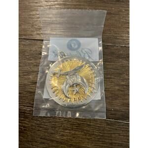 Vintage NOS Sunburst Masonic Pendant - 2 tone